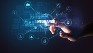 Hand Touching Insurance Inscription Cybersecurity,